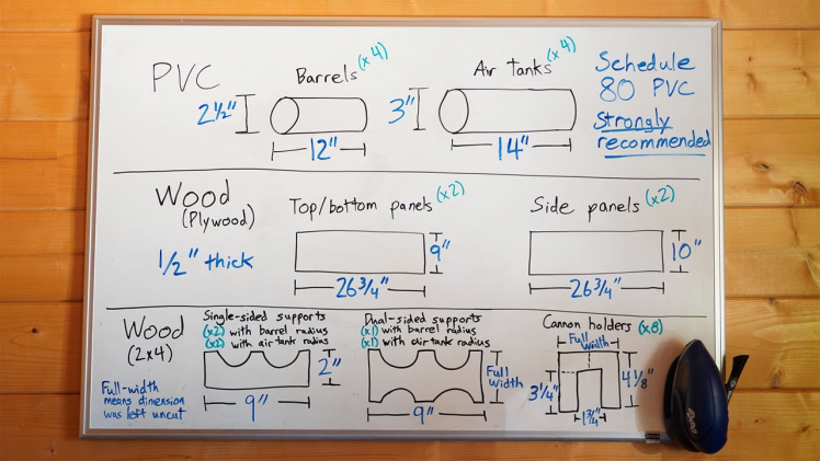 Cannon and main enclosure dimensions